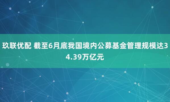 玖联优配 截至6月底我国境内公募基金管理规模达34.39万亿元